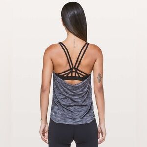 Lululemon Moment To Movement 2-In-1 Sports Bra Tank Heather Grey Black 4 W1BG0S